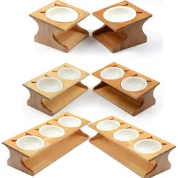 Miski z karmą dla psów Podwyższone kota ceramiczna stal ze stali nierdzewnej miski karmione koty koty sedyspowe