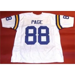 Chen37 Goodjob Erkekler Gençlik Kadınlar Vintage Özel #88 Alan Page Beyaz Futbol Forması Boyutu S-5XL veya özel herhangi bir isim veya numara jersey