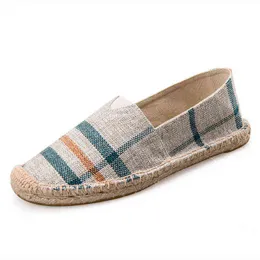 Nya kvinnor skor duk fiskare unisex lägenheter kvinna loafers casual mode gingham mjuk inte slipande fötter Europ varumärke G220525