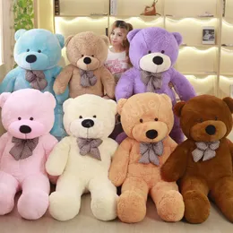 7 Farben 100 cm Teddybär mit Schleife Kuscheltiere Lila Bär Plüschtiere Puppenkissen für Kinder Geburtstagsgeschenk Liebhaber Valentinstag