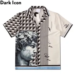 Dark Icon Printed Polo Shirt Men Summer Streetwear Men's Shirts Hawaiian Shirts Man 220401