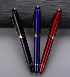 Helt ny Deluxe -kolvfylld fontänpenna av hög kvalitet svart harts och klassiskt guldpläterat nib Business Office Writing Ink Pen kan anpassas med serienummer