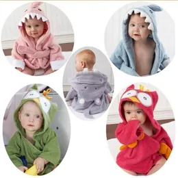 06Y Children Robes Animal Boys Girls Cotton sleepwear Baby Bathrobe Romper kids Home wear Hooded Bath Towel Cartoon 220817