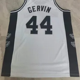 Chen37 seltenes Basketball-Trikot für Herren, Jugendliche, Damen, Vintage, ca. 1982, George Gervin, 44, weiß, Größe S-5XL, individuell mit beliebigem Namen oder Nummer