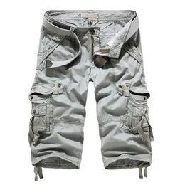 Drop Cargo Shorts Men Casual Trening Wojskowe szorty męskie wielokrotną długość kalfloty krótkie spodnie Mężczyźni 210322