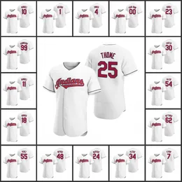 Cleveland''Indians''Men Women Youth Bradley Zimmer Jose Ramirez Triston McKenzie Myles Straw Logan Allen Harold Ramirez Custom Authentic Home Jersey