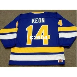 CHEN37 Mens #14 Dave Keon Minnesota Fighting Saints 1975 WHA Retro Hockey Jersey ou personalizado qualquer nome ou número de camisa retrô