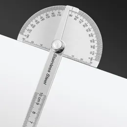 180 درجة المنقلة الزاوية المعدنية مكتشف Goniometer المسطرة الفولاذ المقاوم للصدأ الأدوات الخشبية القياس القياس 100/150