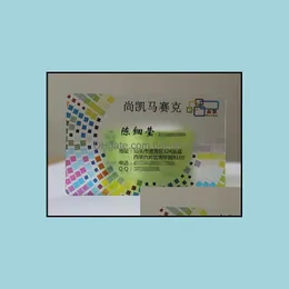 Business Card Files Desk Accessories Office School Supplies Industrial Custom Matt Finish Clear Transparent Plastic Printing Drop Delivery