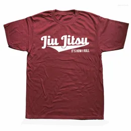 Camisetas Masculinas Engraçadas Jiu Jitsu É Como Eu Rolo Algodão Gráfico Streetwear Manga Curta Harajuku Hip Hop BJJ Judô Artes Marciais