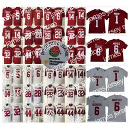 Yeni NCAA Koleji 1 Kyler Murray Jersey 6 Baker Mayfield 14 Sam Bradford 28 Adrian Peterson 44 Brian Bosworth 32 Samaje Perine