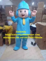 Maskottchen-Puppenkostüm, niedliches blaues Maskottchen-Kostüm für kleine Jungen, Mascotte-Kind, Spadger-Junge mit kleiner gelber Krawatte, blauer Anzug für Erwachsene Nr. 2342, Fre