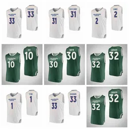 rare Custom 5 P.J. Byrd Jersey 10 James Moors 11 Dischon Thomas 21 David Roddy Kyle Lukasiewicz Green College Basketball Jerseys Stitched