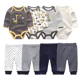 Baumwolle Baby Mädchen Kleidung Bodys + Hosen Sets geboren Kleidung Herbst Winter Junge Roupa de 220509