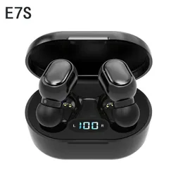 E7S TWS trådlöst blutooth 5.0 hörlurar hörlurar ipx4 vattentät headset hifi 3d stereo ljudmusik in-ear öronsnäckor för iPhone samsung huawei alla smartphones