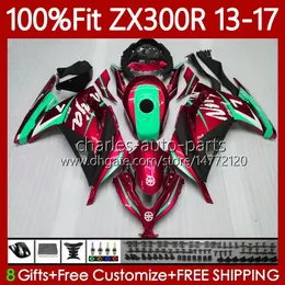 Инъекционные тела для Kawasaki Ninja ZX3R EX ZX 3R 300R ZX300 ZX300R 13 14 15 16 17 125NO.77 ZX-300R Красный EX300R ZX-3R 2013 2014 2015 2016 2017 EX-300 13-17 OEM