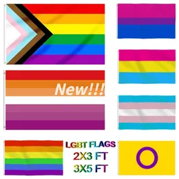 Stock Gay Flag 90x150cm Rainbow Resy Duma Biseksualna Lesbijka Panseksualna LGBT Akcesoria Flagi CPA4205