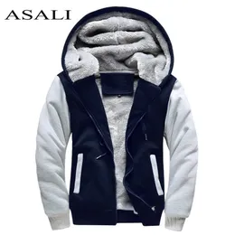 ASALI Bomber Jacket Men Brand Winter Thick Warm Fleece Zipper Coat for Mens SportWear Tracksuit Male European Hoodies 220325