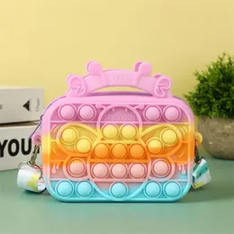 Bubble Toy Bag Giocattoli di decompressione Silicone Kids Crossbody Shopping per bambini Borse casual Borse a tracolla Bee Bubbles