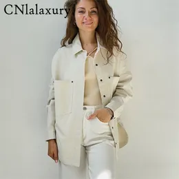 cnlalaxury 여자 패션 캐주얼 대형 데님 재킷 코트 빈티지 긴 슬리브 장 외부웨어웨어 여성 세련된 탑 220726