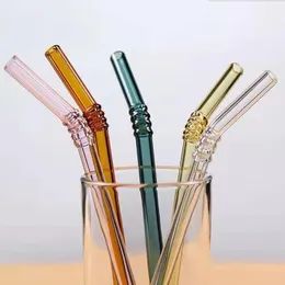 100pcs 8mm 20cm Drinking Frews Glass reutiliza Bar ferramenta de palha Drinks Acessórios para vinhos de festa