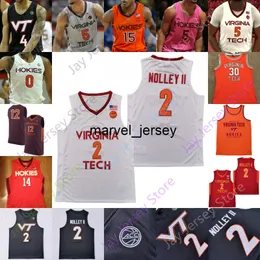 사용자 정의 2022 Virginia Tech Hokies 농구 저지 NCAA 대학 David N'guessan Lynn Kidd Alexander-Walker Finney-Smith Curry