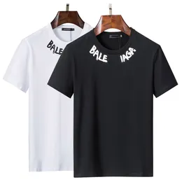 디자이너 패션 브랜드 티셔츠 최고 품질의 면화 슬리브 셔츠 간단한 편지 인쇄 여름 캐주얼 남자 의류 크기 S-XXXXL