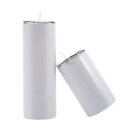 Sublimação em branco Tumbler14oz 20oz 30oz Skinny Tumblers de aço inoxidável Vácuo isolado Caneca de viagem