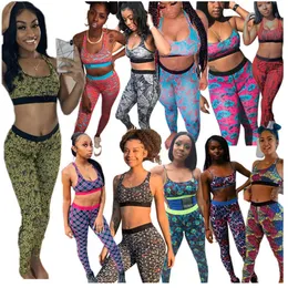 Moda Letter Swimwear Mulheres Tracksuit Sem Mangas Colete Tanques   Calças Leggings 2 Piece Conjunto Tubarão Tigre Floral Imprimir Sportwear Quick Seco Show Figura