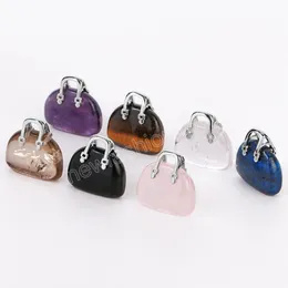 Handtaschen-Charms, Kristalle, Anhänger, Naturstein-Anhänger, Amethyste, Rosenquarz, Heilkristall, Edelsteine für die Schmuckherstellung