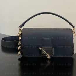 Designer luksusowe torebki crossbody Boxy Baguette broszka czarna skórzana torba
