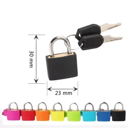 1PCS 30x2m Small Mini Strong Steel Padlock Waterproof Travel Diary Lock 2 Key Colored plastic case padlock Decoration 220727