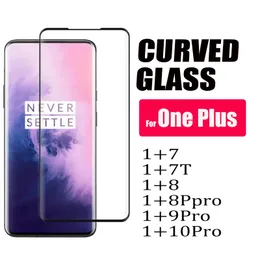 Premium Quality Curved Edge Full Cover Tempered Glass Screen Protector for one plus 1+ 10 9 8 7 7T Pro HD Clear Film