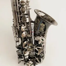 Винтажный альт-саксофон E-Flat Brass Brank Black Nickel Gold Black Saxophone Model Sx90r Настраиваемая музыкальный инструмент с деревянными духовыми напитками с корпусом