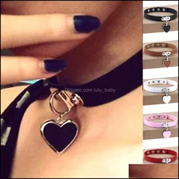 Chokers güzel kolye cezalandırıcı kolye ip zinciri coollier kadınlar için vintage mücevher toptan harold punk gotik aşk deri kolye dh9ic