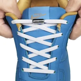 Inga slipssko snören elastiska platta skosnören metalllås kreativa barn vuxna sneakers skosnör snabb säkerhet lata snören unisex 220713