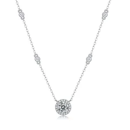 1CT D VSS Collana di Moissanite Reale Superata la Prova del Diamante S925 Sterling Silver Festa di Nozze Gioielleria Raffinata delle Donne