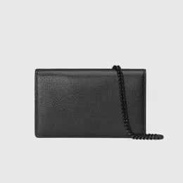 Bags Explosão de designer Marmont Chain Wallet 497985 ombro clássico de fivela de fivela de couro preto clássica RESINA DE FILHAÇÃO DE FILHARIDO DE FILHAR