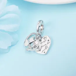 Autentico argento sterling 925 perline gatti cuori ciondolano charms adatto europeo stile Pandora bracciali gioielli collana regalo fai da te per le donne 799546C01