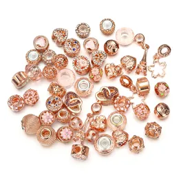 DIY Jewelry Making 50PCS/Lot Crystal Charms Large Hole Loose Spacer Craft European Rhinestone Beads Pendant For Charm Bracelet Necklace
