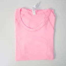 LU-088 NWT Womens Sports T-shirt Fitness Clothing Woman Short Sleeve Workout Shirts Gym Tops Active Wear Yoga Clothes Ladies 4KP3