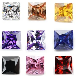 Andra 50st 1,5x1,5-15x15 Princess Cut Square Shape White Voilet Olive Purple Black Pink Cubic Zirconia Stone Loose Czother Other Other