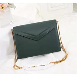 2022 Senaste synkronisering Ny topp importerad Cowhide Chain Bag Bronze Hardware Accessories Ladies Messenger Bag
