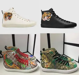 Sıradan Ayakkabı Erkekler Tasarımcı Sneakers Yüksek Top Sneaker Baskılı Orijinal Deri Botlar Kızgın Kedi Tiger Ejderha Kadınlar için Boyut 35-45