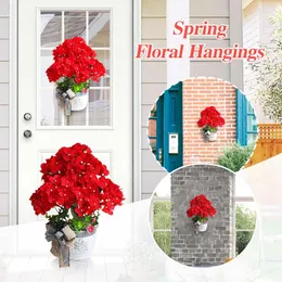 Ghirlande di fiori decorativi Ghirlanda extra large Contenitore per contenitori Gancio natalizio Ganci per porte per appendere Gelsomino bianco invernaleDecorativo