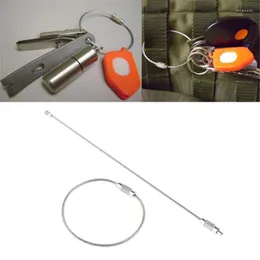 Keychains 10st/Set Wire Rope Key Chain rostfritt stål Keychain Carabiner Cable Ring utomhus vandring Miri22