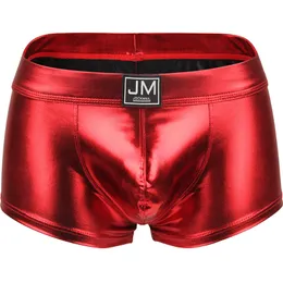 Mens Luxury Underwear Underpants Spectrum High Reflective Imitation Leather Boxer Shorts Swimming Trunks Stage Man Clothing Briefs Drawers Kecks Thong MLVW