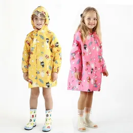 Big Size Raincoat for Children Cartoon Kids Girls Rainproof Rain Coat Waterproof Poncho Boys Rainwear Kindergarten Kid Rainsuit 201015