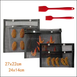 Other Bakeware Kitchen Dining Bar Home Garden Barbecue Bag Non-Stick Mesh Grilling Bags 14 X 22 Cm Heat Resistance Meat Fish Vegetable Ba