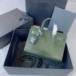 Luxury Designer set up women's makeup bag crocodile pattern clear bride's large capacity shoulder bag